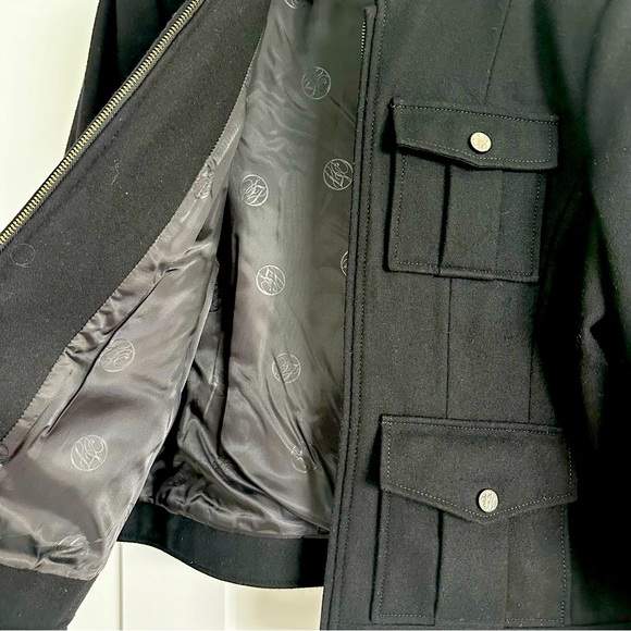 Stylish Wool Jacket-Military Style, 4 front snap pockets, shoulder details - Picture 4 of 6